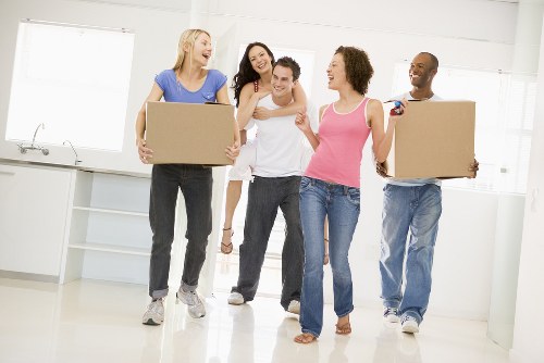 Furniture removals support in a Belsize Park residential street