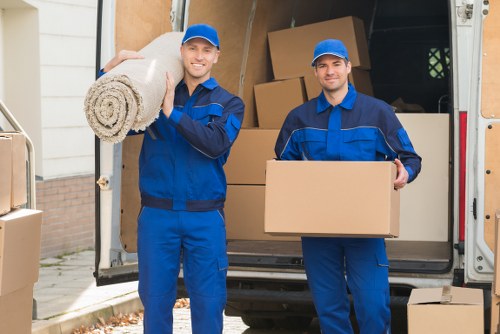 Careful loading of household furniture for a local move