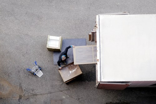 A local packing team preparing items for a move in a period property