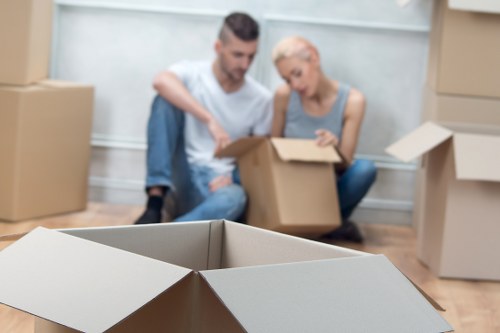 Packing boxes and preparing items for storage