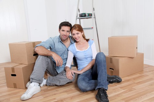 Professional movers handling a flat move near Belsize Park