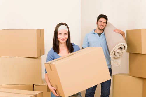 Boxes and furniture prepared for urgent removals in Belsize Park