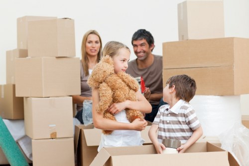 Careful loading of household items for a Belsize Park removal service